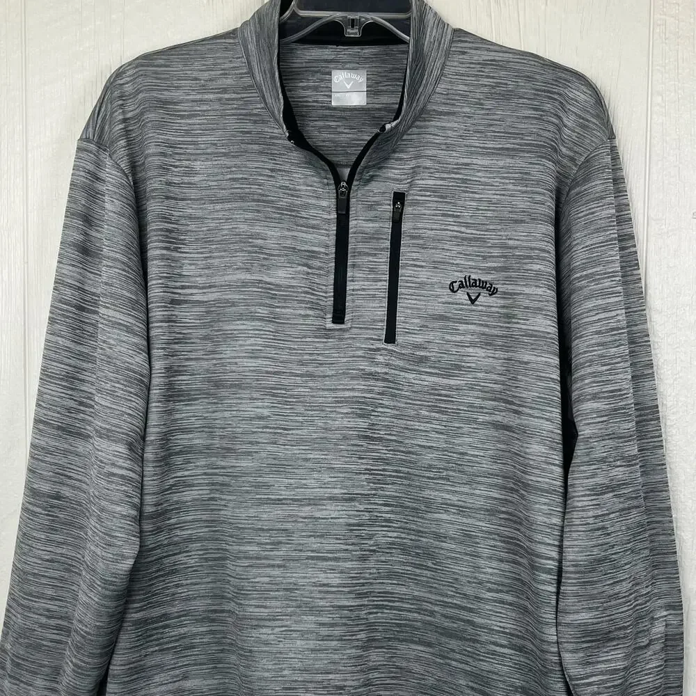 Callaway Fleece pullover men’s XXL long sleeve quarter zip, front zip pocket - Picture 2 of 6
